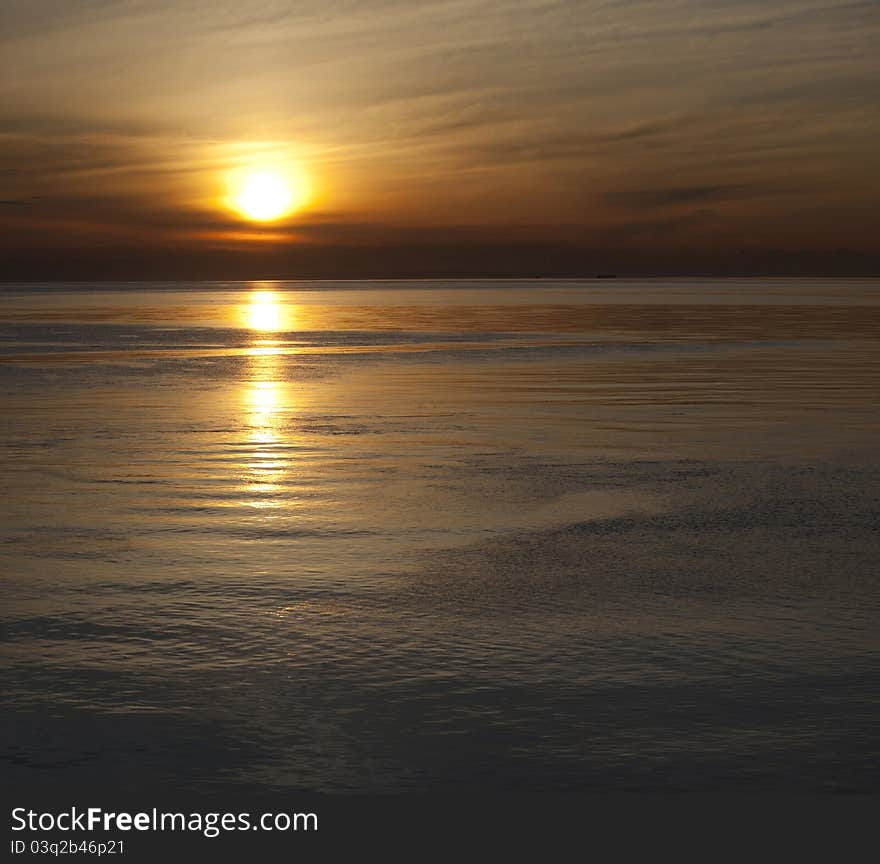 Sunset above the sea