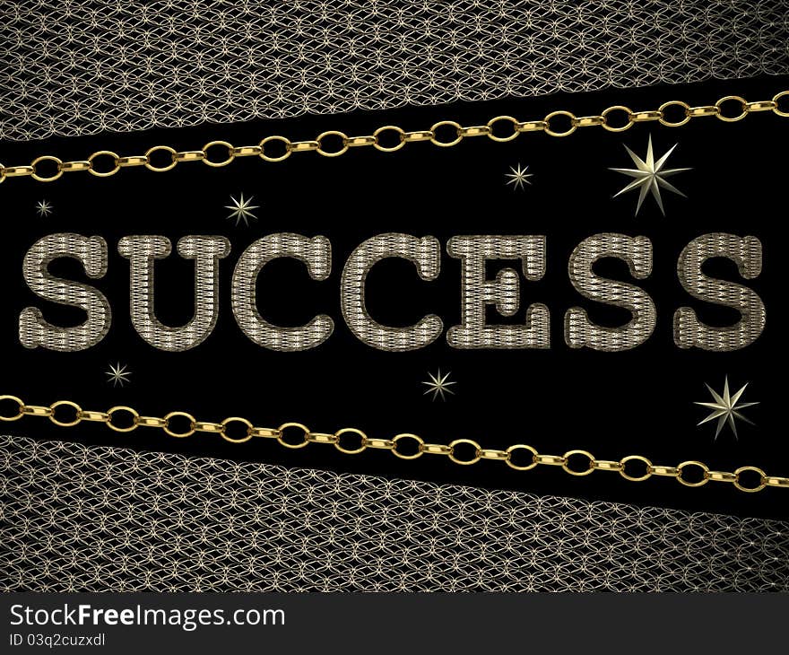 Success Word against the background of a chain