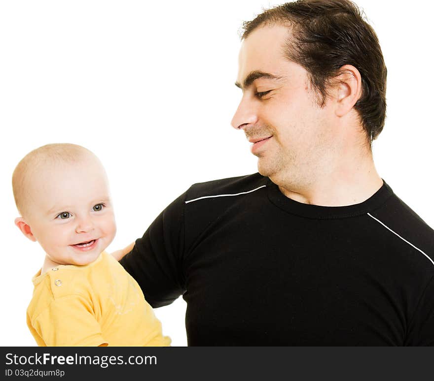 Smiling father and daughter.