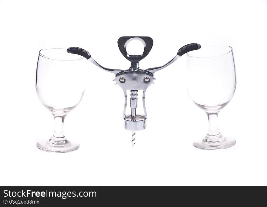 Wine Opener And Glasses