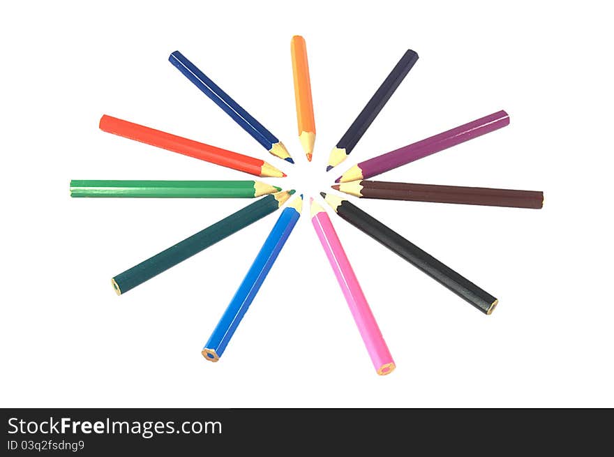 Coloured Pencils In A Circle