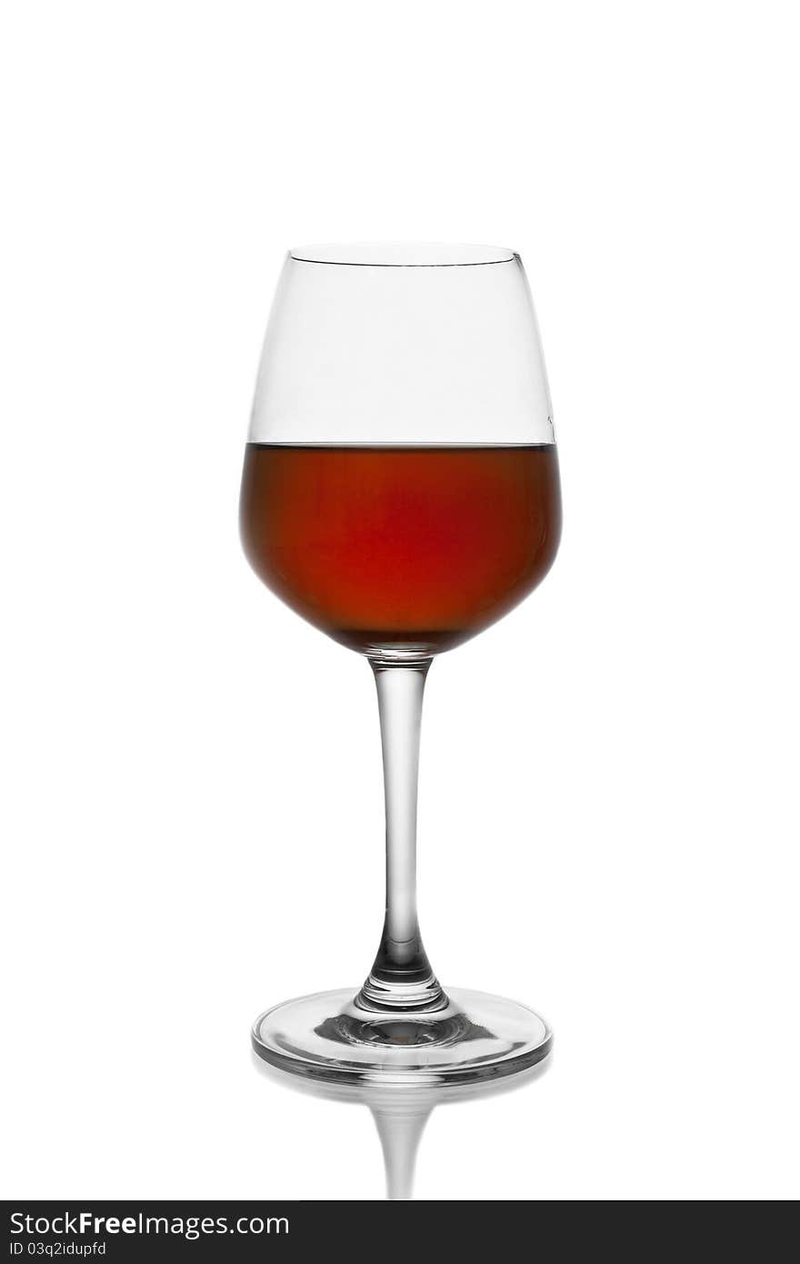 Whisky in glass on white background