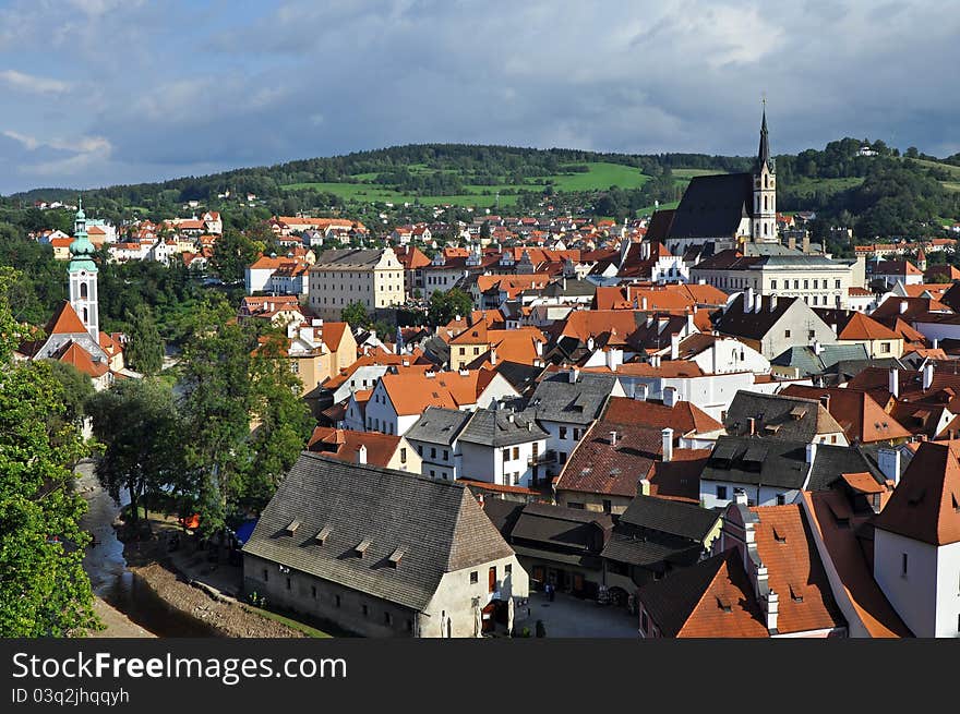 View of Cesky Krumlov, city proteceted by UNESCO.