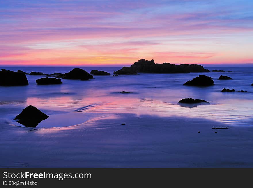 Boulders on the seashore in the evening. Boulders on the seashore in the evening