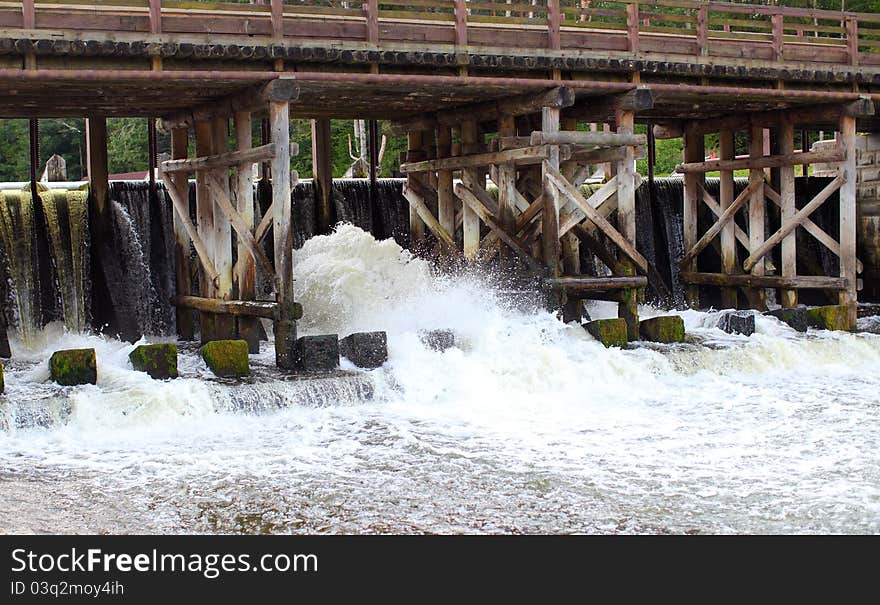 Dam for water in the lake