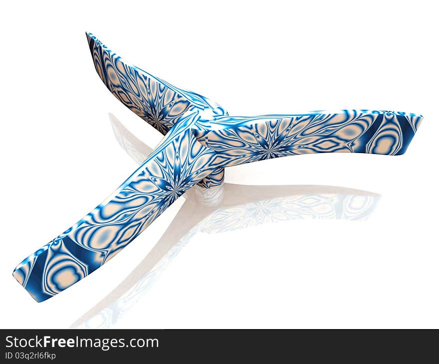 Propeller design with blue motifs