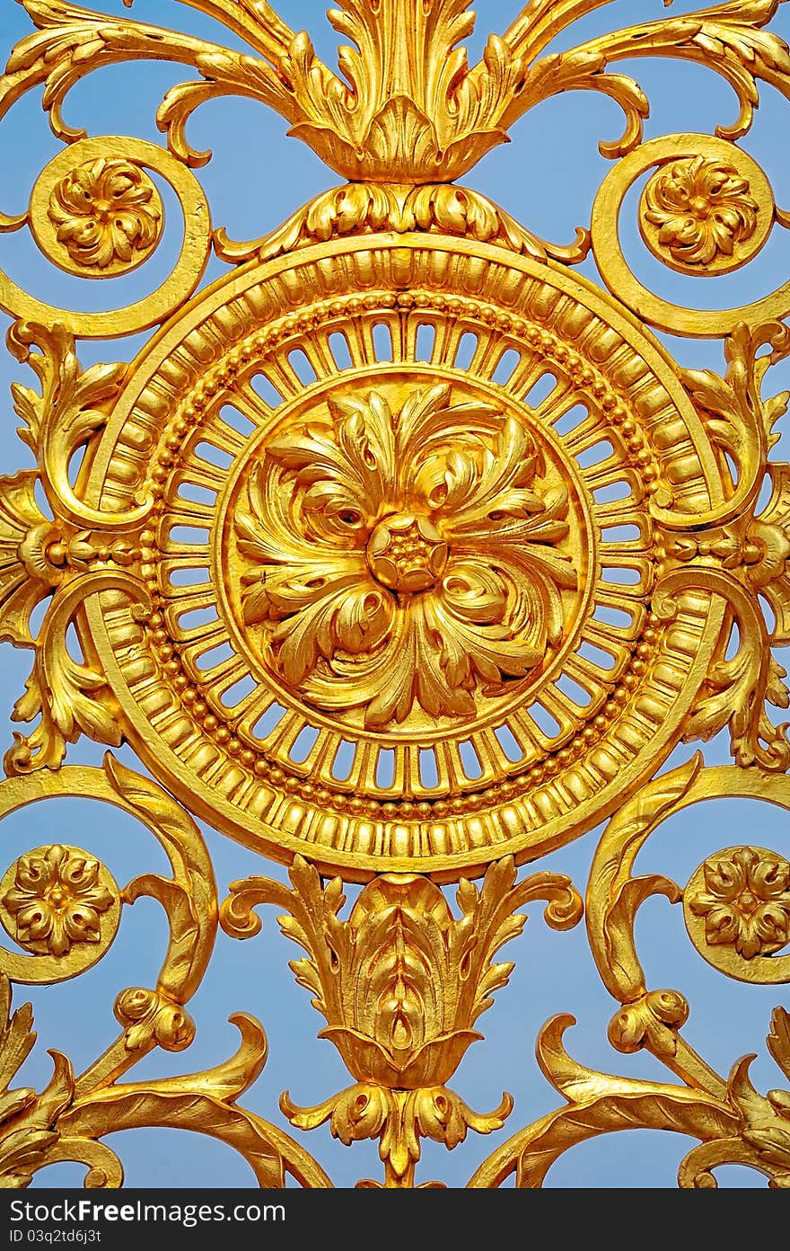 Detail of golden door of Versailles Palace. France. Detail of golden door of Versailles Palace. France