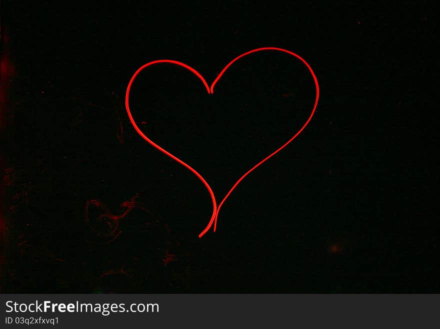 Image of a heart made ​​of LED light technology. Image of a heart made ​​of LED light technology