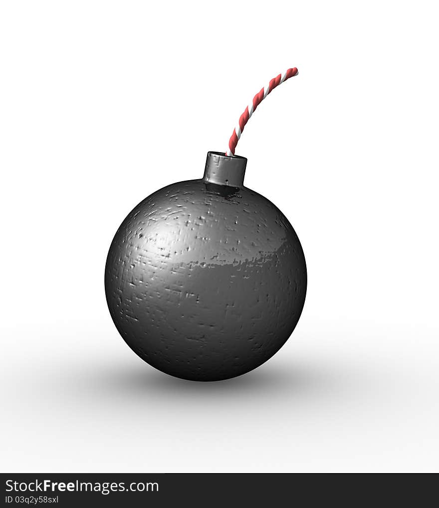 Bomb on a white background. 3d render illustration