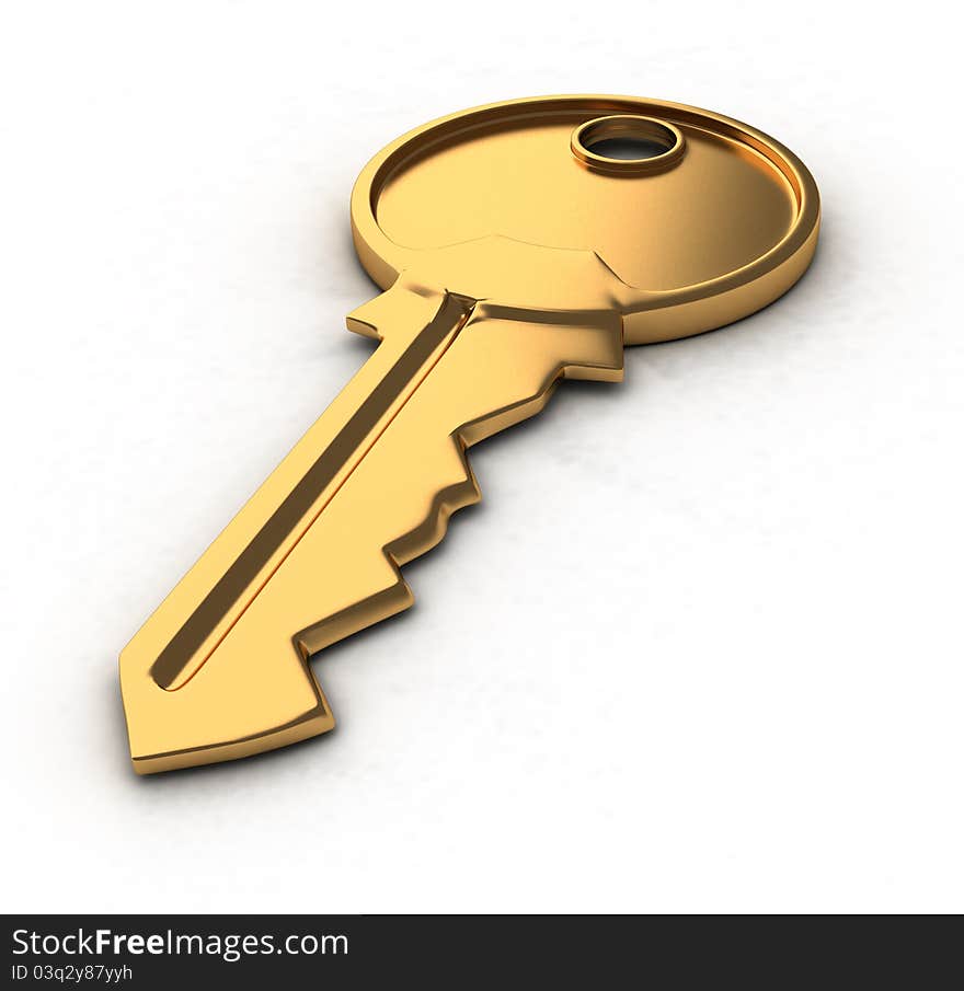 Key-lock white background.This is a3d render illustration