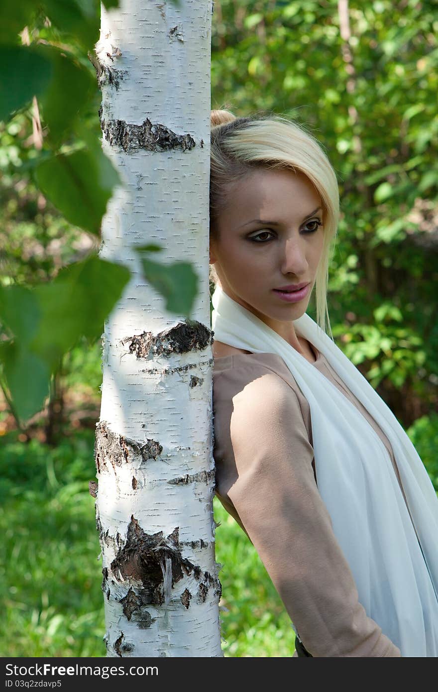 Woman In A White Scarf