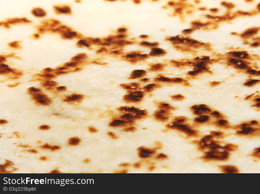 Closeup with toasted pancake