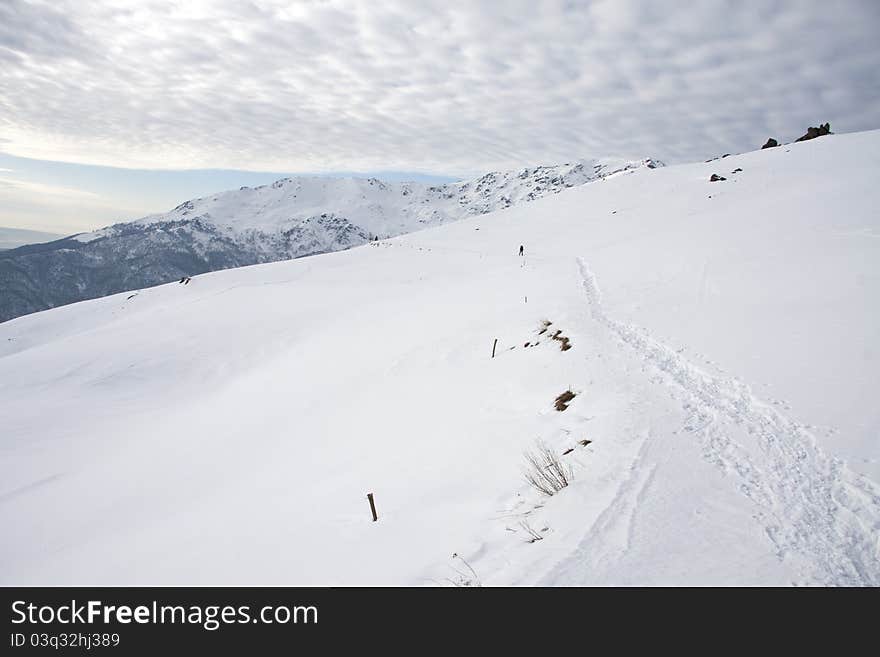 Snowy Landscape In The Mountains