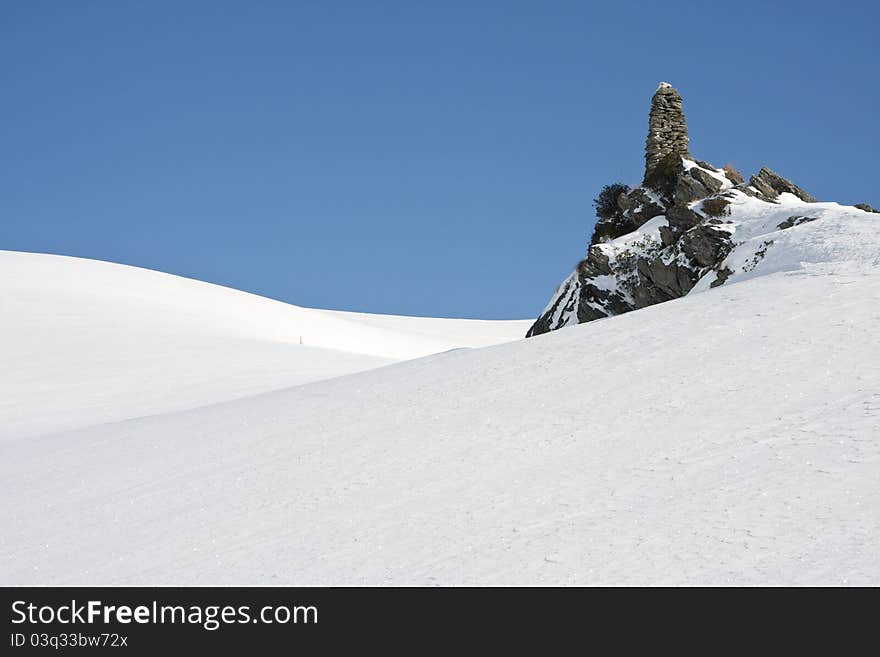 Snowy Landscape In The Mountains