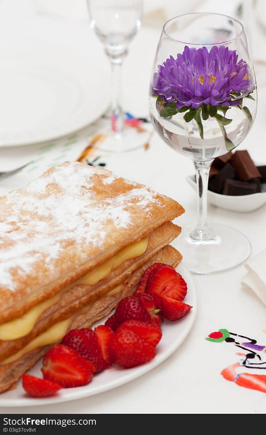 Cake And Strawberries