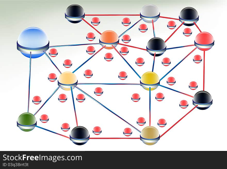 Small computer network in the group work place. Small computer network in the group work place