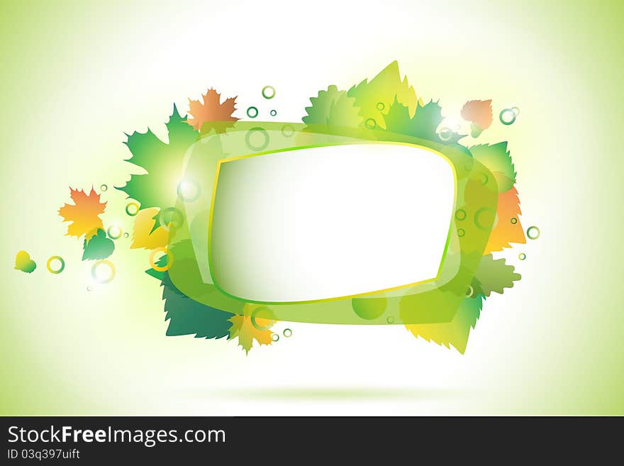 Abstract background with leaves, vector