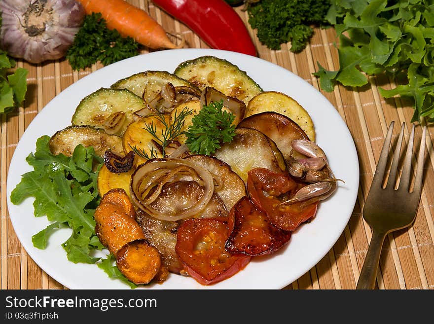 Breakfast of vegetables on a plate