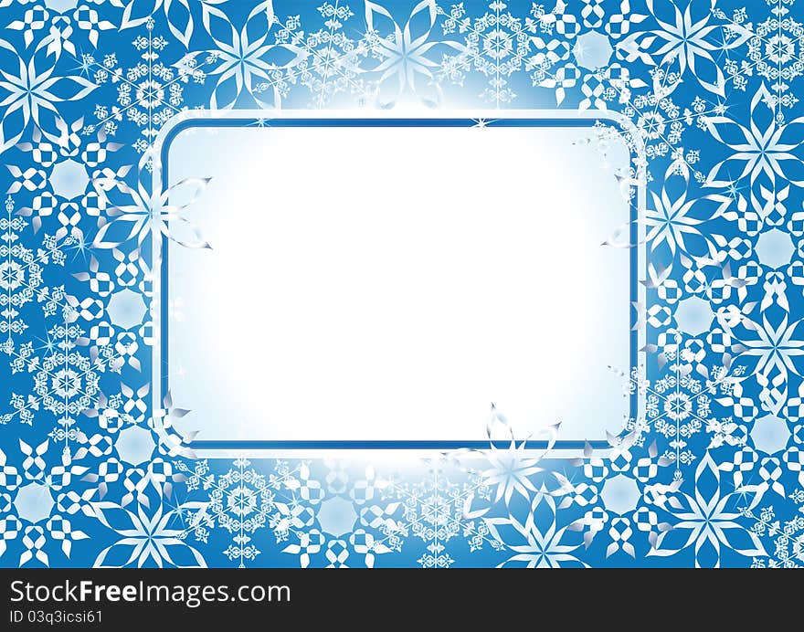 Blue Christmas frame with stars. Blue Christmas frame with stars