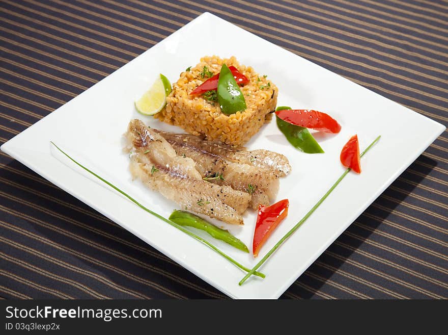 Grilled Codfish With Red Lentil