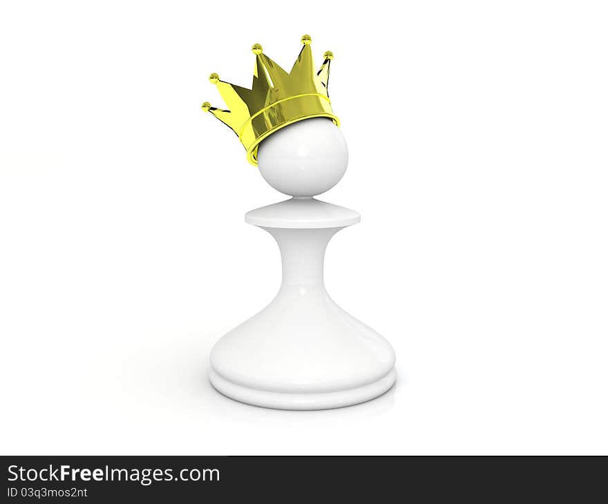 White Pawn With A Golden Crown