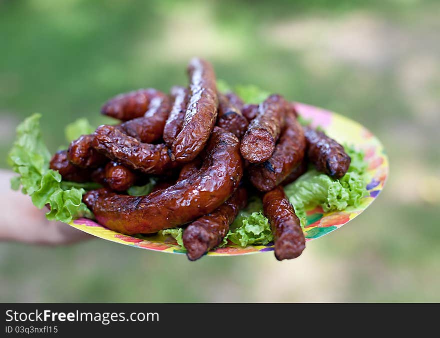 Plate With Sausages