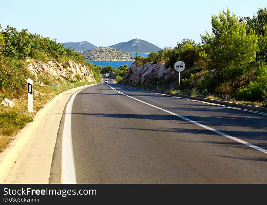 Winding road by the Adriatic sea, Croatia. Winding road by the Adriatic sea, Croatia