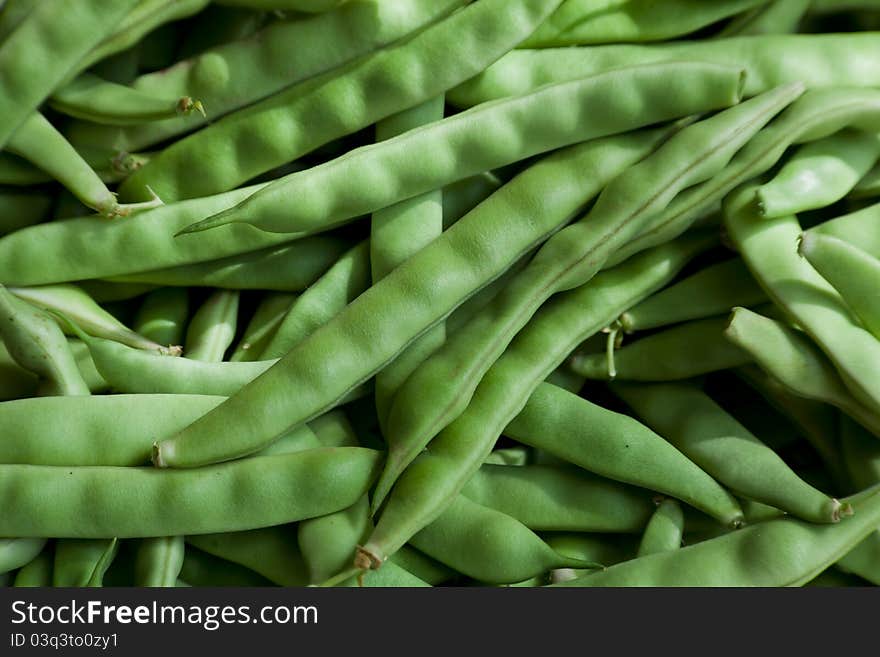 Fresh green beans at a local market. Fresh green beans at a local market.