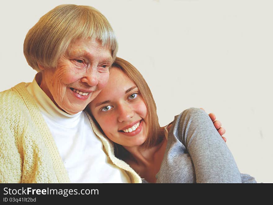 Young woman with grandmother