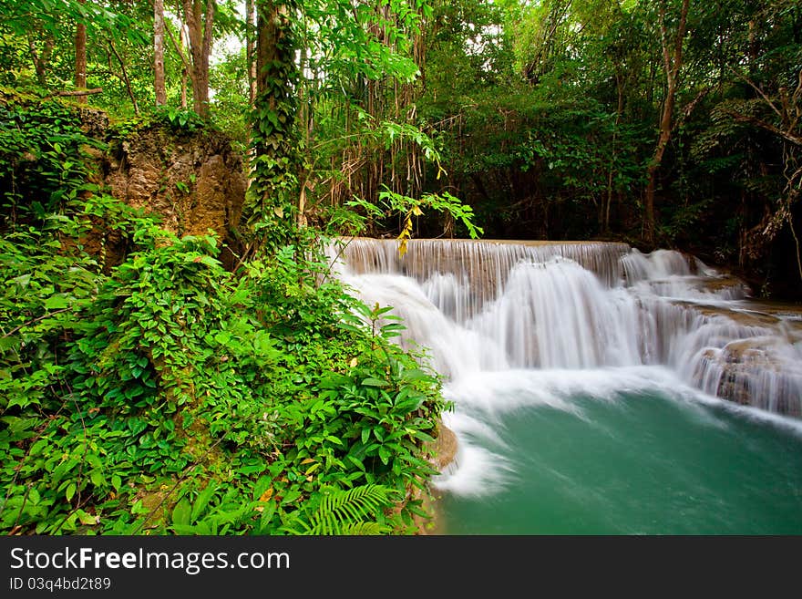 Deep forest Waterfall in Thailand