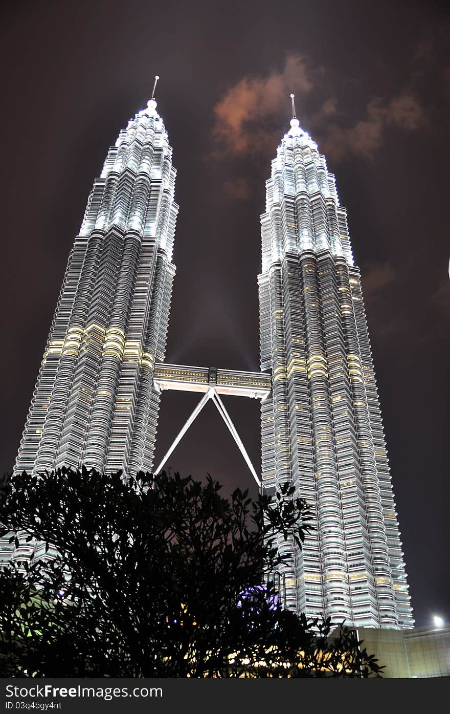 Twin Tower Night Scene