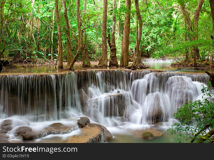 Deep forest Waterfall in Thailand