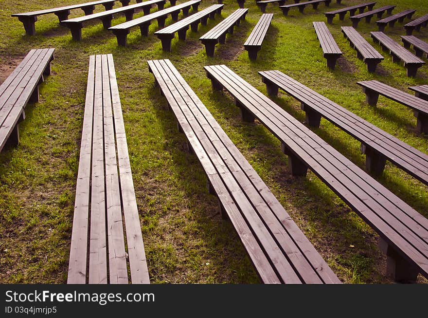 Benches in the park