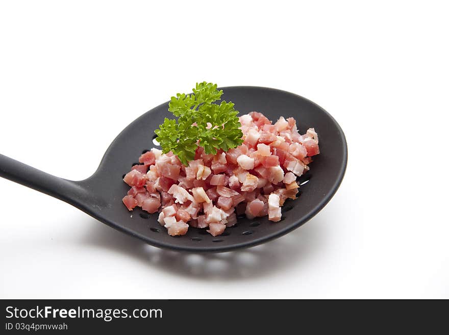 Bacon bits with parsley