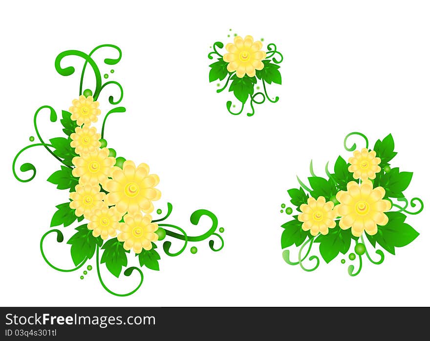 Set From Three Flower Compositions