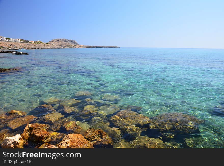 Mediterranean sea. Rodhos, Greece. Pure water covered by UNESCO. Mediterranean sea. Rodhos, Greece. Pure water covered by UNESCO