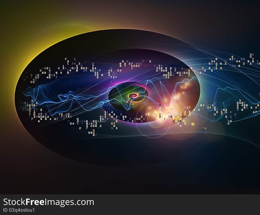 Interplay of lights and abstract technological components on the subject of modern technologies, computers, Internet and virtual reality. Interplay of lights and abstract technological components on the subject of modern technologies, computers, Internet and virtual reality