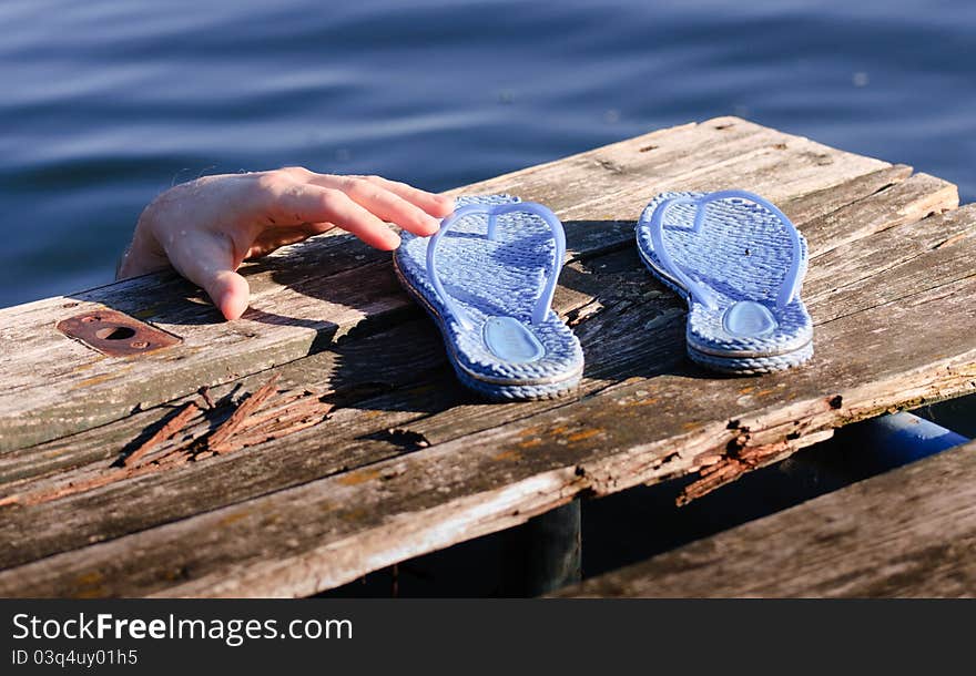 Hand and shoe