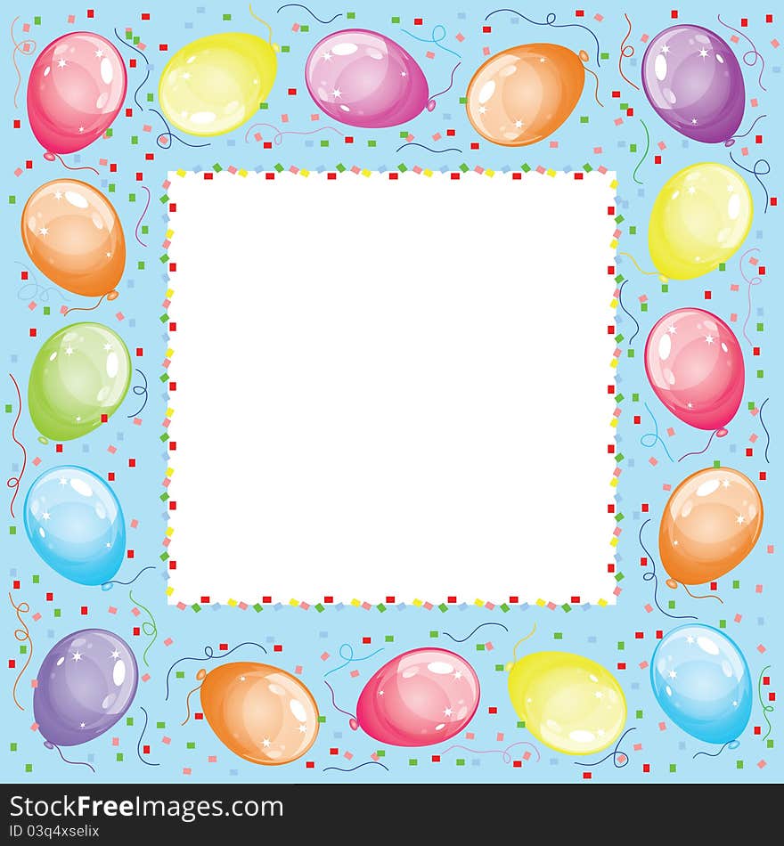 Frame with balloons