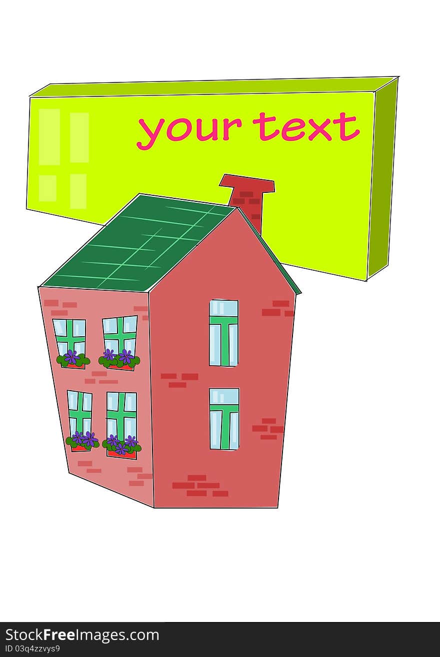 House with table for your text -