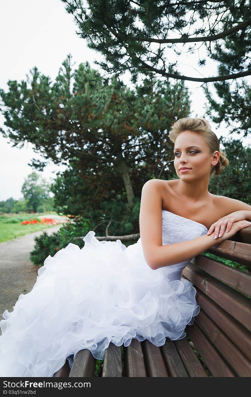 Beautiful bride in white dress