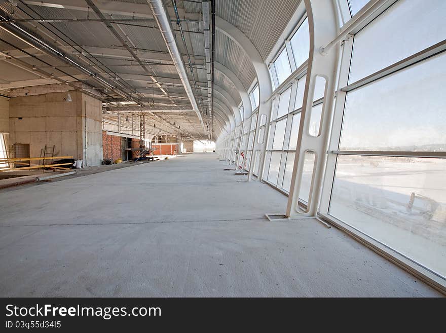 New unfinished building of airport. New unfinished building of airport