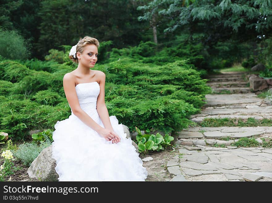 Beautiful bride in white dress