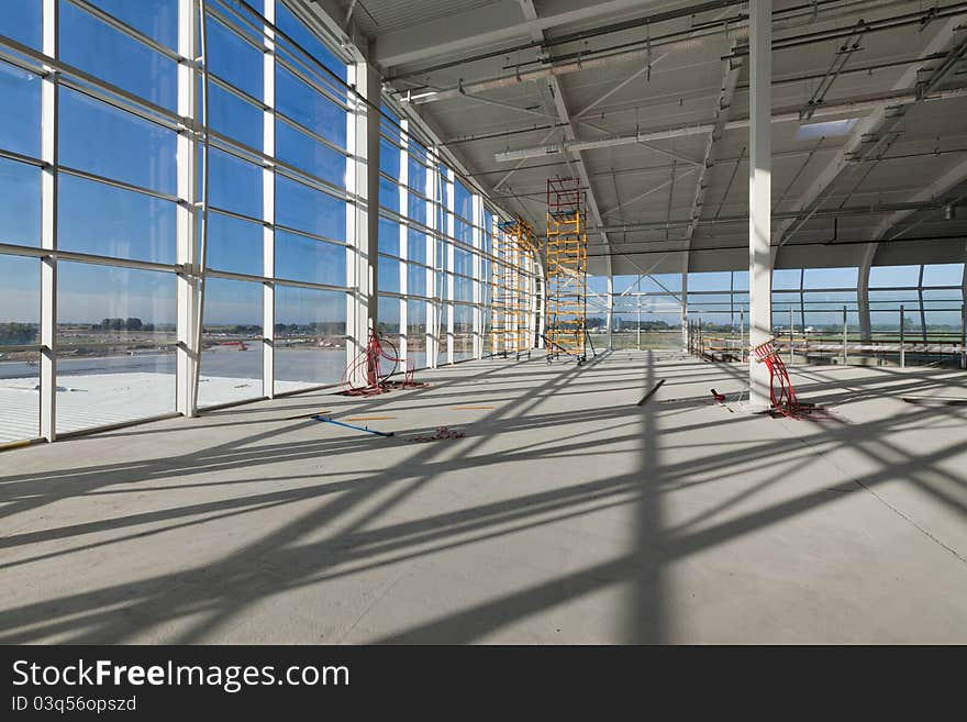 New unfinished building of airport. New unfinished building of airport