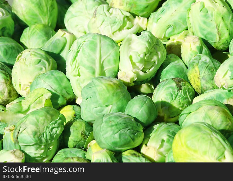 Brussel sprouts in food market