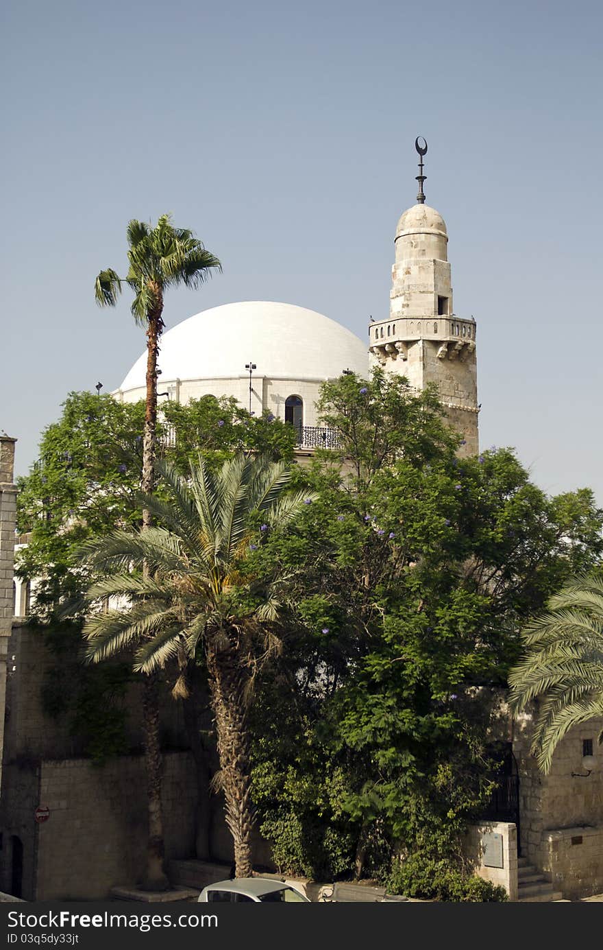 Minaret of mosque in Jerusalem