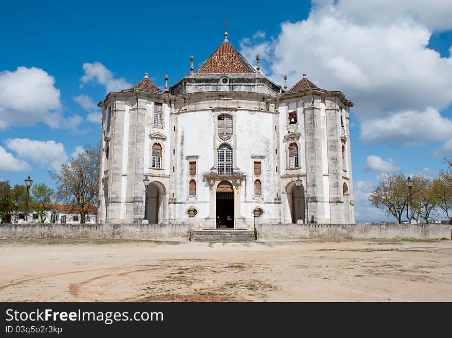 An unusual architecture of a portuguese church in óbidos. An unusual architecture of a portuguese church in óbidos