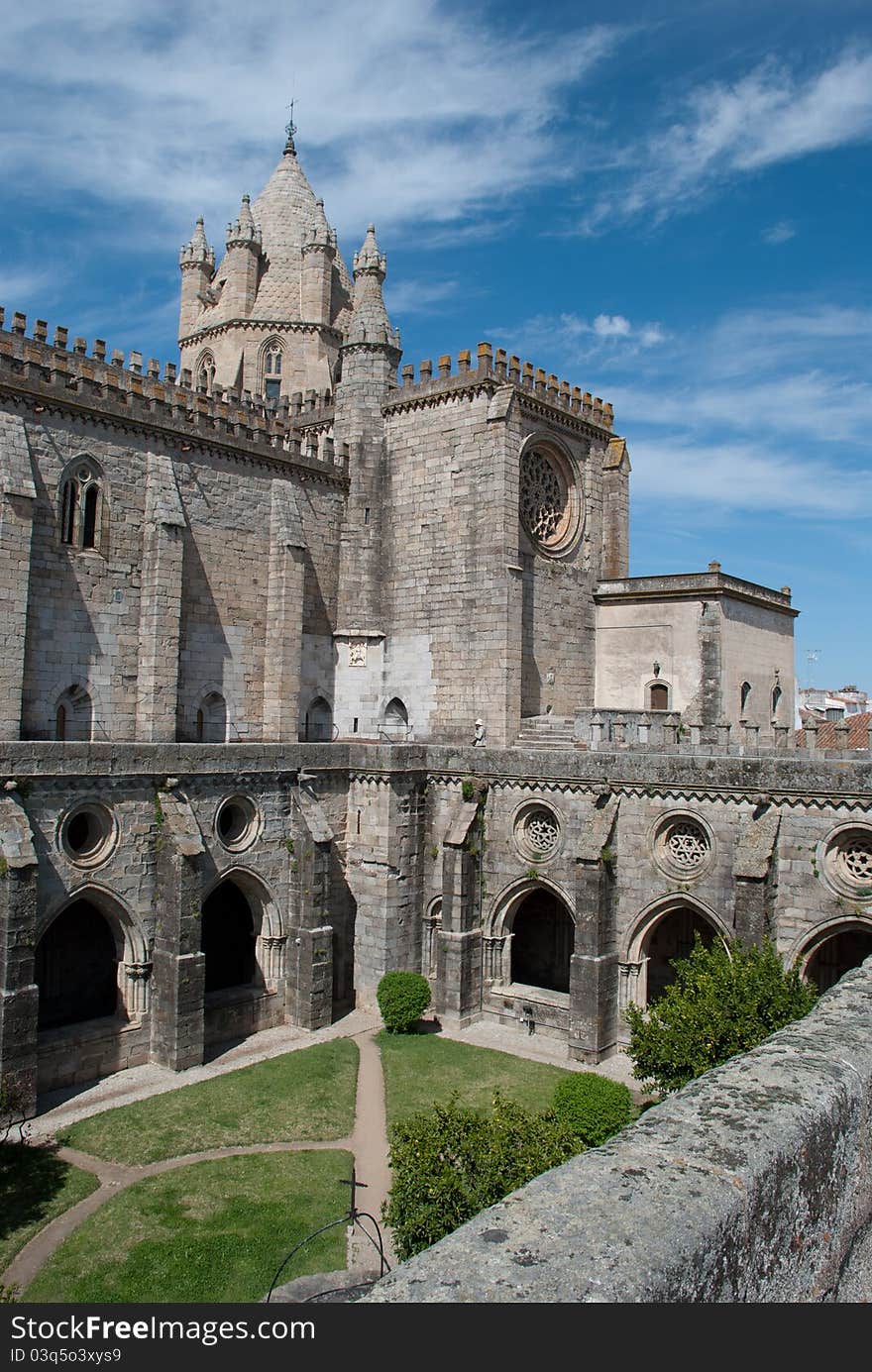 Beautiful cloister from the cathedral in Évora, Portugal. Beautiful cloister from the cathedral in Évora, Portugal