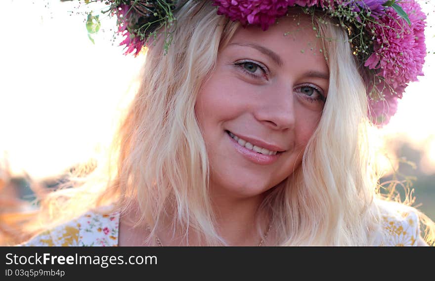 Young Woman In Corn Field