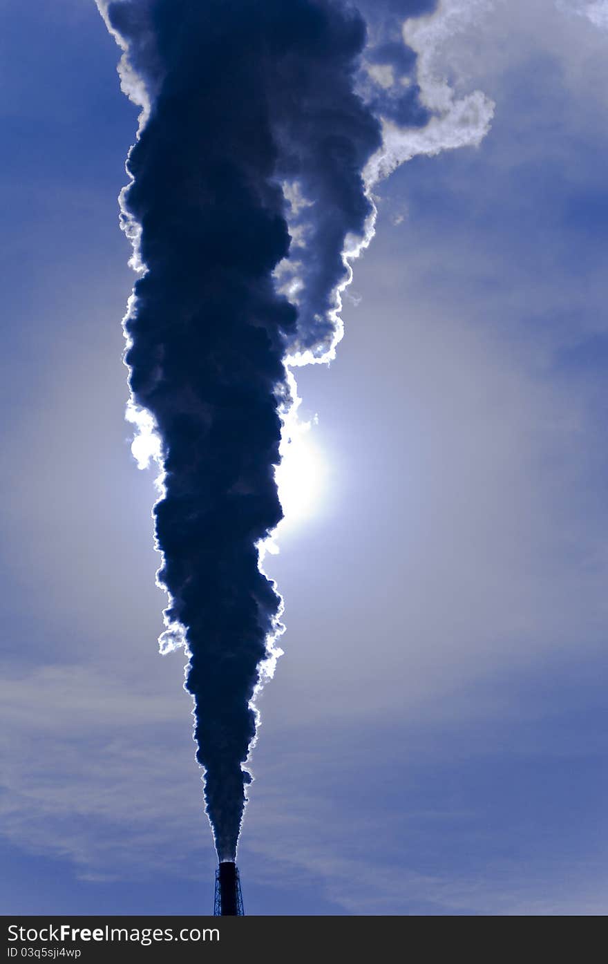 Smoke Stack Pollution Silhouette